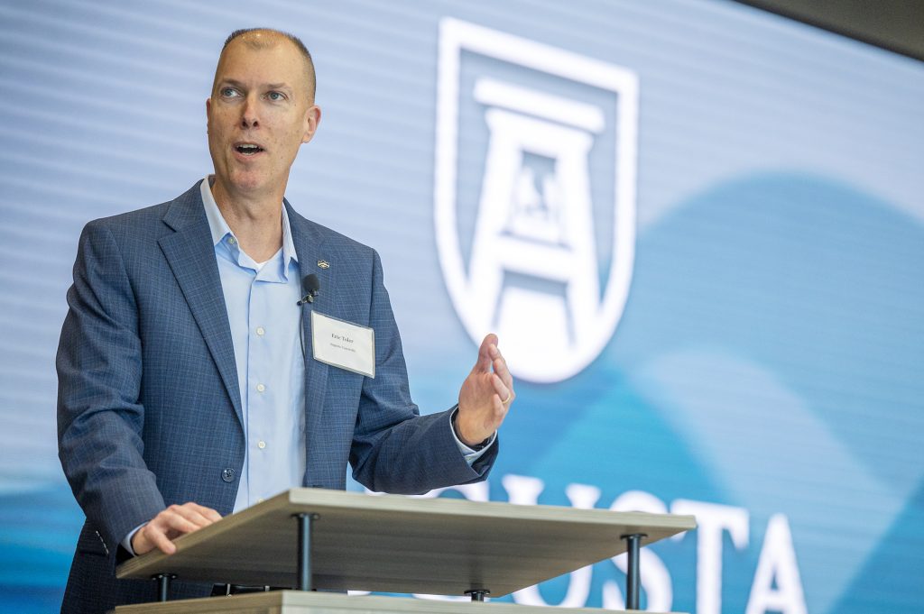 Eric Toler speaking at event - recognized as Georgia Cyber Leader