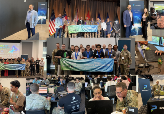 Collage of photos from Parsons' Capture the Flag Event at the Georgia Cyber Center during TechNet