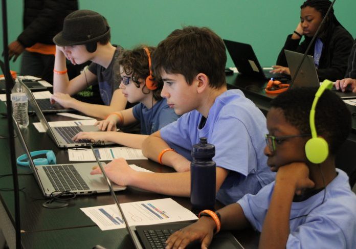 Students competing in Capture the Flag challenge at National Cryptologic Foundation's Cyber Saturday