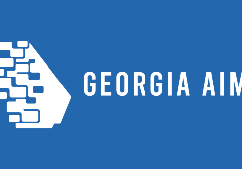 Georgia Artificial Intelligence in Manufacturing logo on blue background